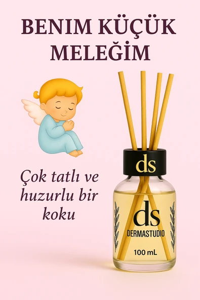 DERMASTUDİO Benim Küçük Meleğim (Pudramsı Bebek Kokusu) Premium Bambu Oda Kokusu 100 ml KIZ - Resim 4