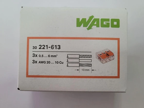 Wago 221-613 Çok Amaçlı Buat Klemensi (30 Adet) - Resim 2