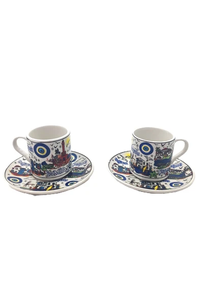 EL YAPIMI VE İZMİR TEMALI 2'Lİ FİNCAN TAKIMI - Resim 10