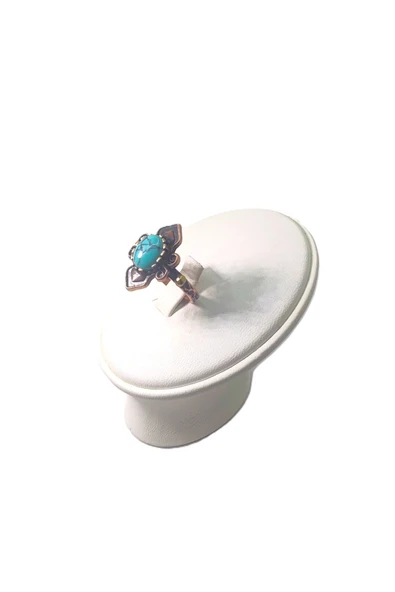 BAKIR YÜZÜK, EL İŞÇİLİĞİ, ÖLÇÜSÜ AYARLANABİLİR VE DOĞAL TAŞLI SAF BAKIR YÜZÜK - Resim 10