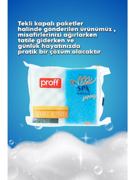 2'li Vücut Duş Masaj Süngeri Banyo Spa Süngeri Banyo Terapi Süngerleri - Resim 3