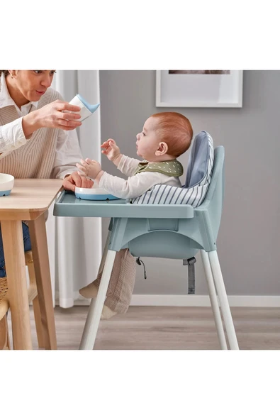 Unisex Mavi Antilop Tepsili Mama Sandalyesi - Resim 2