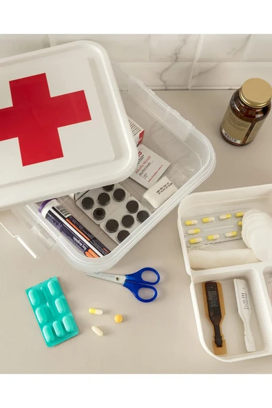 İlk Yardım Saklama Kutusu  Ecza Kutusu (Kızılhaç) ürün görseli 1