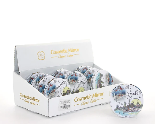 Taşlı İstanbul Tasarımı El Aynası İnce Model 12 ürün görseli 1