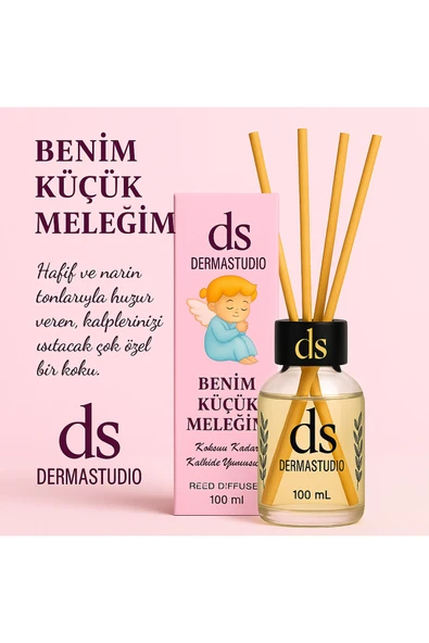 DERMASTUDİO Benim Küçük Meleğim (Pudramsı Bebek Kokusu) Premium Bambu Oda Kokusu 100 ml KIZ - Resim 3