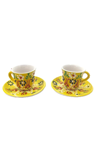 EL YAPIMI DESENLİ 2'Lİ FİNCAN TAKIMI - Resim 3