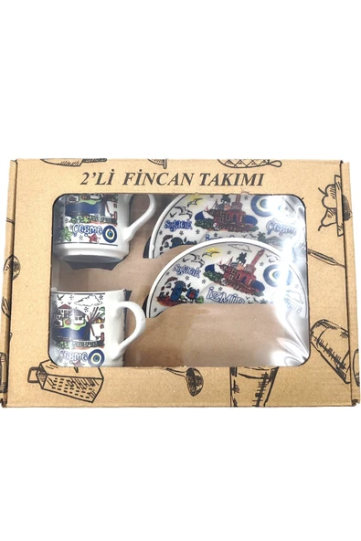 EL YAPIMI VE İZMİR TEMALI 2'Lİ FİNCAN TAKIMI - Resim 12