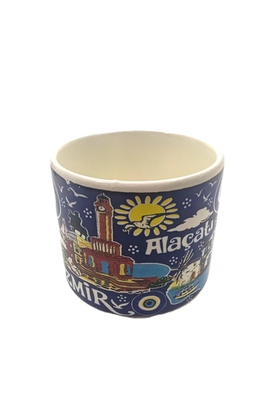 EL İŞÇİLİĞİ VE İZMİR TEMALI ÇİNİ KUPA - Resim 8