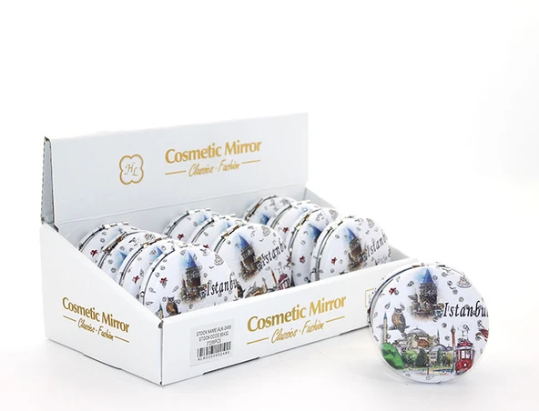 Taşlı İstanbul Tasarımı El Aynası Kalın Model 8 ürün görseli 1