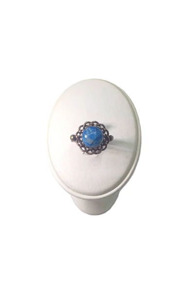 BAKIR YÜZÜK, EL İŞÇİLİĞİ, ÖLÇÜSÜ AYARLANABİLİR VE DOĞAL TAŞLI SAF BAKIR YÜZÜK - Resim 5