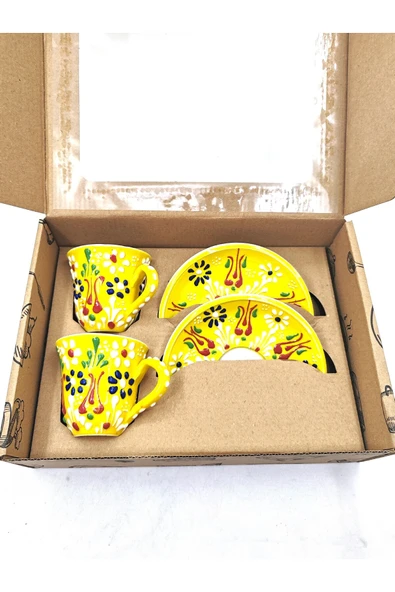 EL YAPIMI DESENLİ 2'Lİ FİNCAN TAKIMI - Resim 4