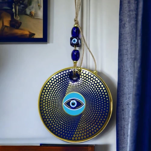 Yaldızlı Nazar Boncuklu Duvar Süsü Gözlü Duvar Dekoru ürün görseli 1