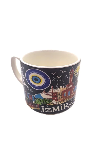 EL İŞÇİLİĞİ VE İZMİR TEMALI ÇİNİ KUPA ürün görseli 1