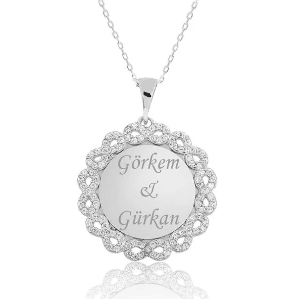Gümüş Kişiye Özel Sonsuzluk İsimli Kolye ürün görseli 1