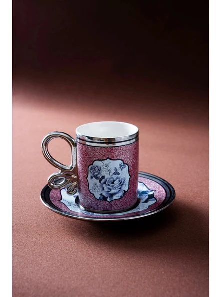 Acar ACA SHP8261 Desenli Porselen Kahve Seti 6'lı ürün görseli 1