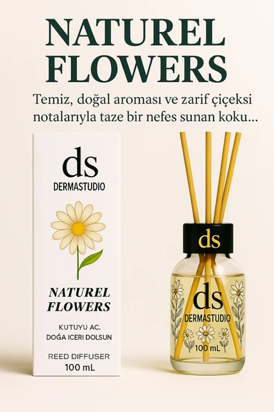 DERMASTUDİO Natural Flowers (Kutuyu Aç, Doğa İçeri Dolsun) Premium Bambu Oda Kokusu 100 ml - Resim 3
