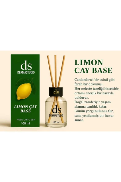 DERMASTUDİO Limon Çay Base Bambu Oda Kokusu 100 ml (Ferah ve Kalıcı Çay Esintisi) ürün görseli 1