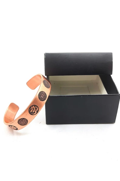 BAKIR BİLEKLİK, EL İŞÇİLİĞİ VE ÖLÇÜSÜ AYARLANABİLİR UNİSEX SAF BAKIR BİLEKLİK - Resim 7