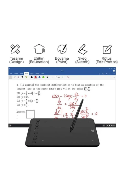 XP-Pen Deco01 V3 Grafik Tablet 16k 8 Kısayol Siyah - Resim 3
