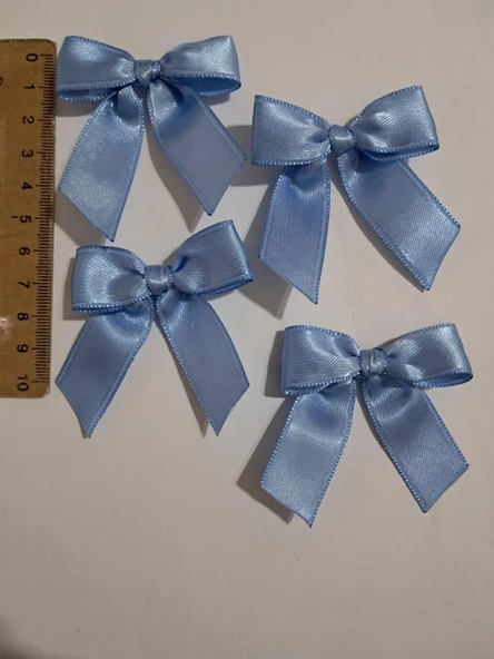 Pratikbox Fiyonk / Saten 2cm'lik / Hediyelik / Süsleme / Mavi Renk / 50 Adet - Resim 2