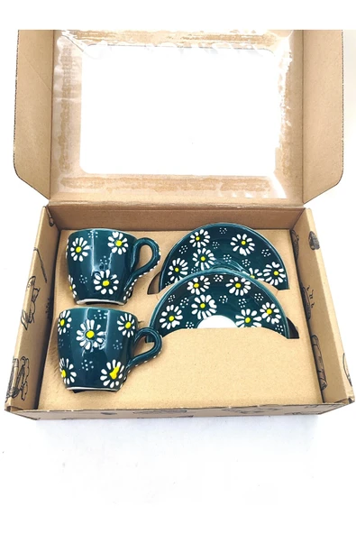 EL YAPIMI DESENLİ 2'Lİ FİNCAN TAKIMI - Resim 2