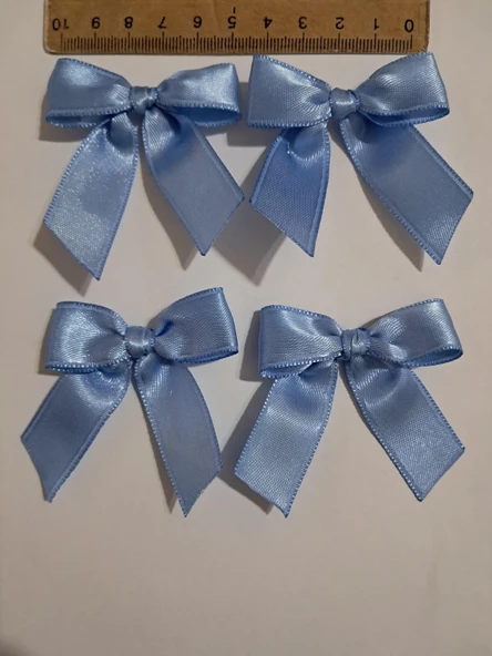 Pratikbox Fiyonk / Saten 2cm'lik / Hediyelik / Süsleme / Mavi Renk / 50 Adet - Resim 3