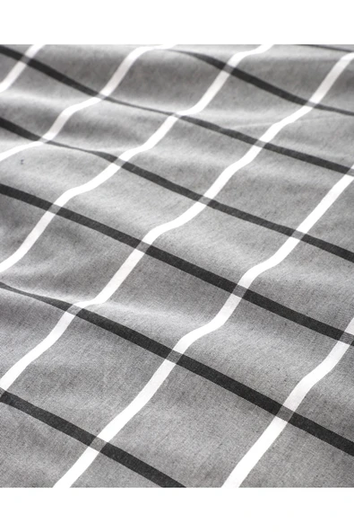 Valoroso Tekstil Kare Desenli Tek Kişilik Nevresim Seti 160x220 cm (Çarşafsız) - Resim 6