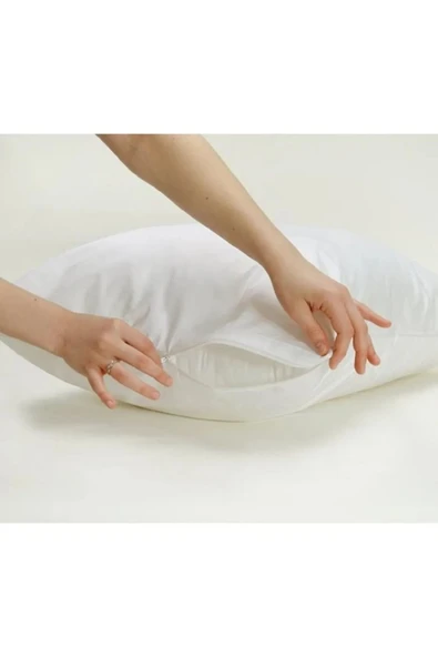 Valoroso Tekstil Pamuklu Overlok Dikim 50x70 Beyaz Iç Astar, Fermuarlı Yastık Kılıfı, 6'lı Yastık Şiltesi ürün görseli 1