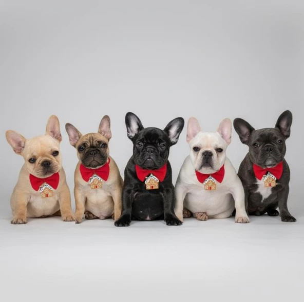 Ginger Home Küçük Irk Köpek Papyon Tasması | Kırmızı Fiyonk Boyun Aksesuarı | Noel Temalı Köpek Süsü - Resim 8