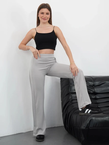 Yandan katlamalı pantolon Gri ürün görseli 1