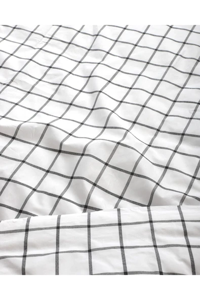 Valoroso Tekstil Kare Desenli Tek Kişilik Nevresim Seti 160x220 cm (Çarşafsız) - Resim 11