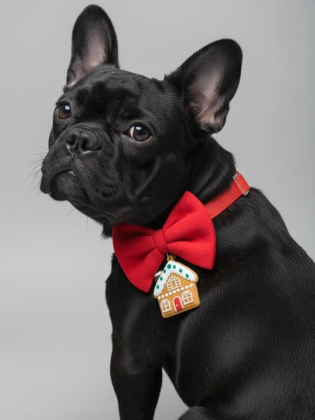 Ginger Home Küçük Irk Köpek Papyon Tasması | Kırmızı Fiyonk Boyun Aksesuarı | Noel Temalı Köpek Süsü ürün görseli 1