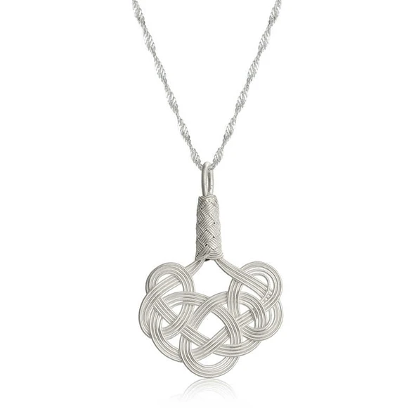 Gümüş Kazaziye Örgü Kadın Kolye ürün görseli 1