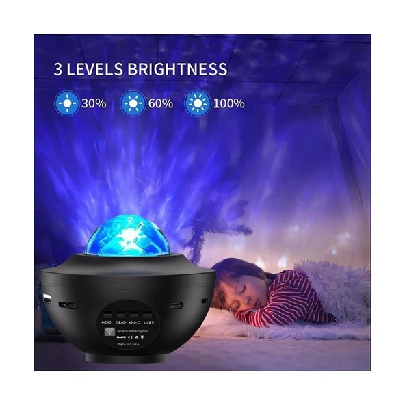 Starry Light Yıldızlı Atmosfer Işık Projektörü – Çok Renkli Gökyüzü Efekti, Ay ve Nebula Yansıtma, Uzaktan Kumandalı Ortam Gece Lambası - Resim 2