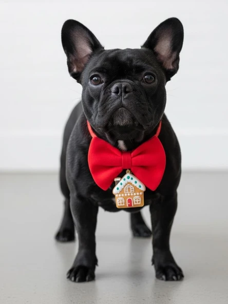 Ginger Home Küçük Irk Köpek Papyon Tasması | Kırmızı Fiyonk Boyun Aksesuarı | Noel Temalı Köpek Süsü - Resim 7