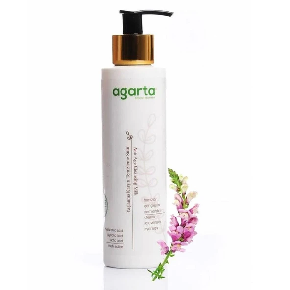 Agarta Doğal Yaşlanma Karşıtı Temizleme Sütü 225 ml ürün görseli 1