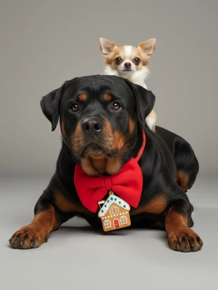 Ginger Home Köpek Papyon Tasması | Kırmızı Fiyonk Boyun Aksesuarı | Noel Temalı Köpek Süsü | Orta ve Büyük Irklar İçin - Resim 4