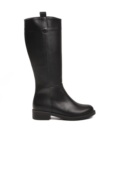 Ayakmod Siyah Cilt İçi Polarlı Fermuarlı Kadın Çizme 224578 Z - Resim 2