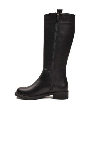 Ayakmod Siyah Cilt İçi Polarlı Fermuarlı Kadın Çizme 224578 Z - Resim 4