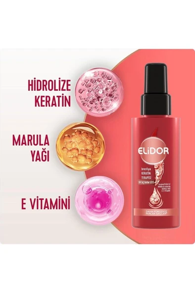 ELİDOR SIVI SAÇ BAKIM SÜTÜ 90 ML KERATİN MARULA - Resim 4