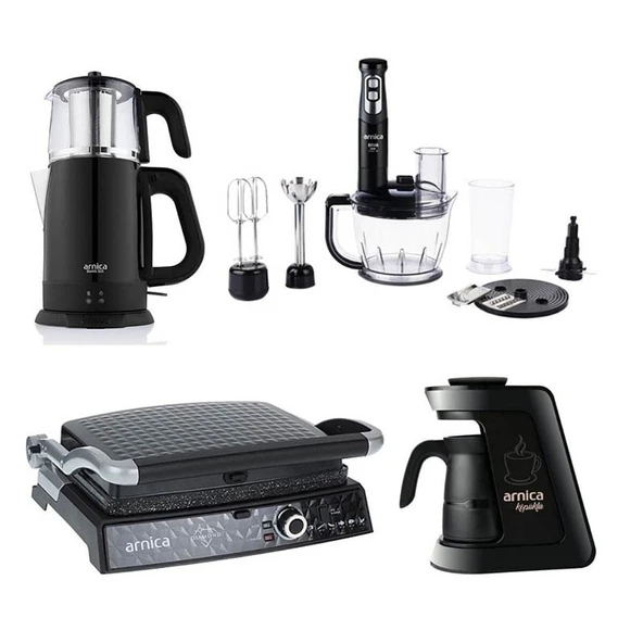 Arnica 4'lü Elektronik Çeyiz Seti St-90010 Siyah ürün görseli 1