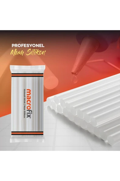 REMSAN YAPIMARKET Makrofix  Kalın Mum Silikon  çubuk 11mm  30cm 1 Kg  Şeffaf ürün görseli 1