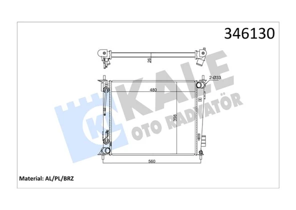 Kia Motor Su Radyator Kia Soul 2009> Otomatık Vites - Kale 346130 - Resim 1