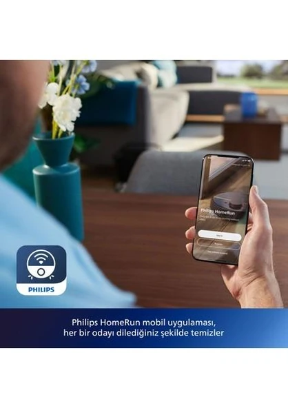 Philips HomeRun 7000 Serisi Aqua XU7000/02 Beyaz Gold Akıllı Robot Süpürge - Resim 8