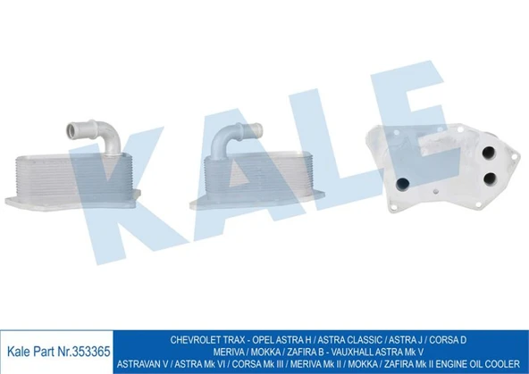 Opel Yag Sogutucu Chevrolet Trax Opel Astra H Astra J Corsa D Meriva Mokka Zafıra B - Kale 353365 - Resim 1