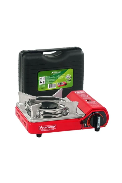 Orcamp Pro Mini Çantalı Kamp Ocağı (GAZ STOP EMNİYETLİ) Kırmızı - Resim 2