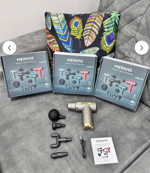 Merxas 720Lcd Profesyonel Masaj Tabancası Ekranlı Masaj Aleti 4 Başlıklı Kablosuz Masaj Tabancası - Resim 4