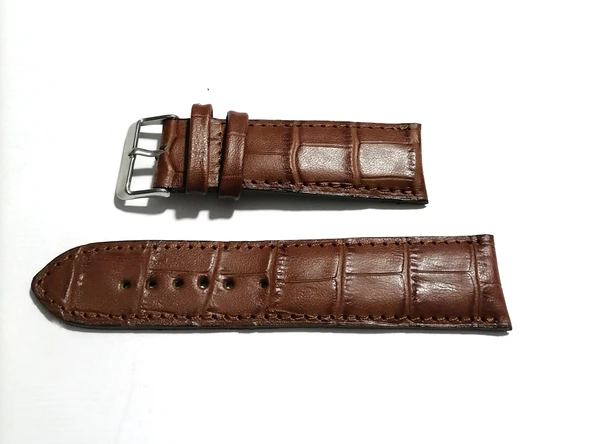 Fado&Her Saate Uyumlu Hakiki  Deri Saat  Kordonu  Kahverengi  22  mm  (302) - Resim 2