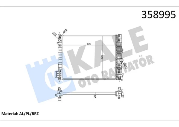 Opel Motor Su Radyatoru A.t. Mokka 13> A16dthv - B16dth - Kale 358995 - Resim 1