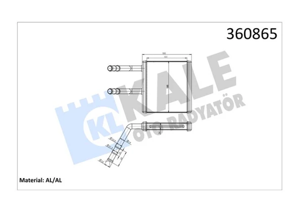 Ssangyong Kalorıfer Radyatoru Ssangyong Actyon I ; Kyron 2.0xdi 05=> Borulu [brazıng Al/al] [151x193x26] - Kale 360865 - Resim 1